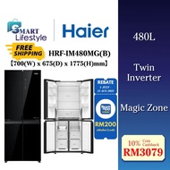 【Free Shipping】Haier 480L Side by Side Twin Inverter Refrigerator HRF-IM480MG(B)