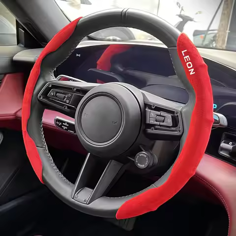 2PCS Steering Wheel Cover Protector Car Interior Accessories For Seat Leon 2022 Mk 1 2 3 Cupra 2020 