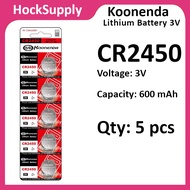 [5pcs] Koonenda CR2450 Battery Lithium Battery 3V 2450
