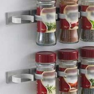 5pcs/set PP Spice Rack, Minimalist Grey Wall Mounted Spice Organizer Rack For Kitchen