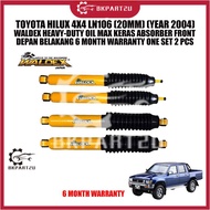 TOYOTA HILUX 4X4 LN106 (20MM) (YEAR 2004) WALDEX HEAVY-DUTY OIL MAX KERAS ABSORBER FRONT REAR SET 2 PCS