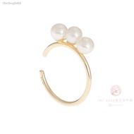 ❈❁COCOSHNIK Japanese fashion simple 10K gold freshwater pearl ear clip earrings soso rabbit Japan pu