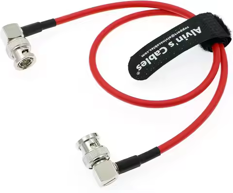 Alvin's Cables 12G SDI Flexible Coaxial Cable BNC Male to Male Right Angle for RED Komodo| Atomos Mo