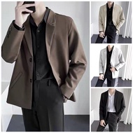 Blazer Men's Long Sleeve unisex basic Korean Flannel basic High-Quality, Suitable For All Time, Korean Style, Vest