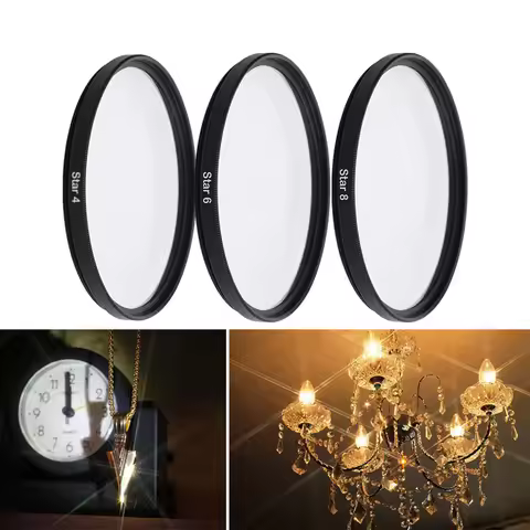 37 ~ 82mm 4 6 8 Point Star Filter Camera Lens Filter Star light for Canon Nikon Sony Pentax Olympus 