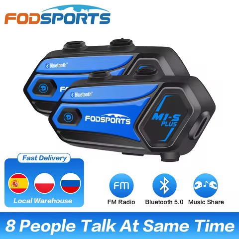 2pcs Fodsports M1-S Plus helmet intercom motorcycle helmet bluetooth headset 8 Riders 2000M,FM radio