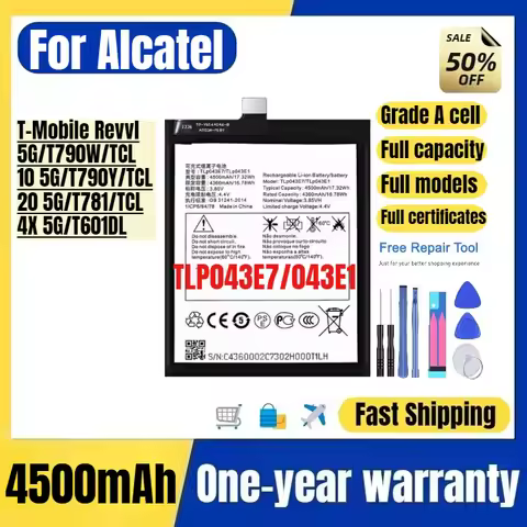 TLP043E7/043E1 for Alcatel T-Mobile Revvl 5G/T790W/TCL 10 5G/T790Y/TCL 20 5G/T781/TCL 4X 5G/T601DL M