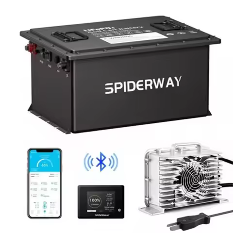 36V 105Ah Golf Cart LiFePO4 Lithium Battery w/ 36V 25A Fast Charger LCD Screen for Yamaha G1 G2 G3 G