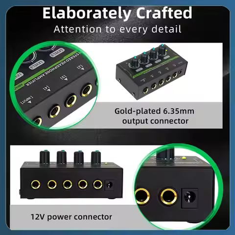 Y22A-Headphone Amplifier 4 Channel Stereo Audio Amplifier Mini Headphone Splitter For Live And Recor