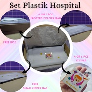 Set Plastik Hospital Baju Baby Ziplock Bag Hospital Plastik Packing Baju Baby Ziplock + Sticker Plas