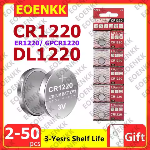 High Capacity New 2-50Pcs CR1220 Batteries - 3V Lithium Coin Cell CR 1220 Battery for watches health