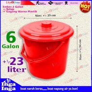 6 Gallon Plastic Bucket + Lid