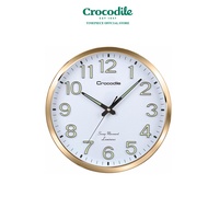 Crocodile 35 x 5.3 depth cm Sweep Movement 3D Numerals Luminous Metal Hands Round Shape Analog Wall 