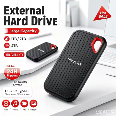 Dust Proof Portable External Hard Drive Simple Operation SSD 1TB 2TBMobile Storage Hard Disk for Dai