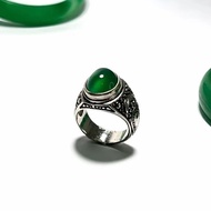 Green Chalcedony Stone Ring 12x10 Alpaca Cutting Boxnatural, Anti-Rust, Anti-Itch, Size 5-13