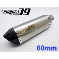 Project79 Universal Muffler 60mm Tabung Silver Exhaust Motor Accessories CBR600 CBR1000 GTR1400 ZX14