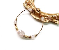 邂逅櫻花-天然櫻花瑪瑙果凍體飄灰冰透花黃銅手鍊 客製化