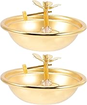 2pcs Adjustable Alloy Ghee Oil Lamp Dish Indoor Vintage Temple Worship Lamp for Meditation Prayer De