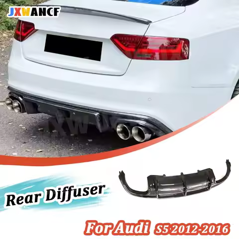 JXWANCF for Audi A5 Sline S5 B8.5 Sedan 2012-2017 Carbon Fiber Rear Lip Diffuser FRP Rear Bumper Lip