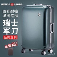 LP-8 DD🍓Swiss Army Knife Trolley Case Male Luggage Female Student Korean Style Aluminum FramePCSuitcase Password Suitcas