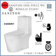 [PUB APPROVED] ST2457 SANITON Roselle One Piece Water Closet With Whirlpool Flushing(Button/Touchless Flush) Saniton WC