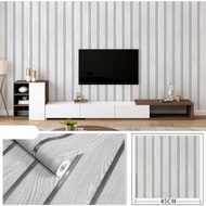 Minimalist Grey Silver Trim Wood Panel Wall Sticker Wallpaper 7m to/d 8m x 45cm