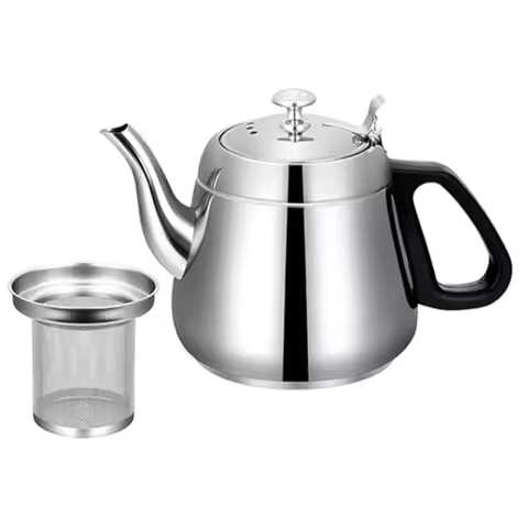 1.2L/1.5L Stainless Steel Teapot Coffee Pot Practical Modern Design Hot Water Teaware With Fine Filt