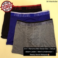 3 in 1 Renoma Men Boxer Box｜Seluar dalam Lelaki｜Men's Underwear｜ Ready Stock Malaysia🔥