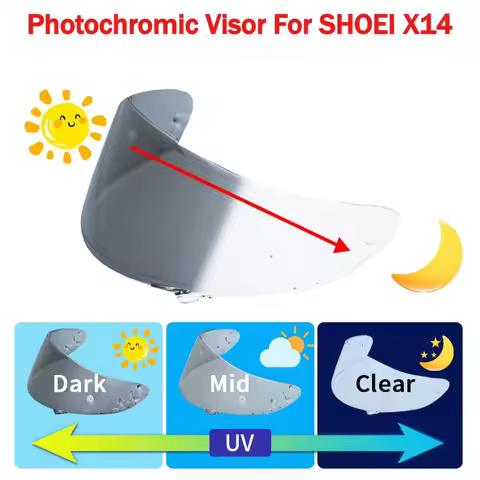 Photochromic Shield Visor Lenses for SHOEI X14 X-14 Z7 NXR CWR1 CWR-1 RF1200 RF-1200 Xspirit3 X-Spir