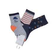 MC MOTHERCARE BOYS 3PCS SOCKS Navy Pirate GREEN Dino ORIGINAL WITH CHILDREN'S SOCKSTAG