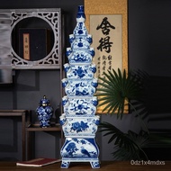 Jingdezhen Pagoda Vase High Temperature Fired Hydroponic Floor Ceramic Decoration New Chinese Ceramic Decorative Flower