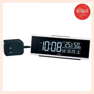 Seiko Clock, Table Clock, Alarm Clock, Radio-controlled, Digital, AC-powered, Color LCD, Series C3, White, Body Size: 6.3×17.4×4.6cm DL307W