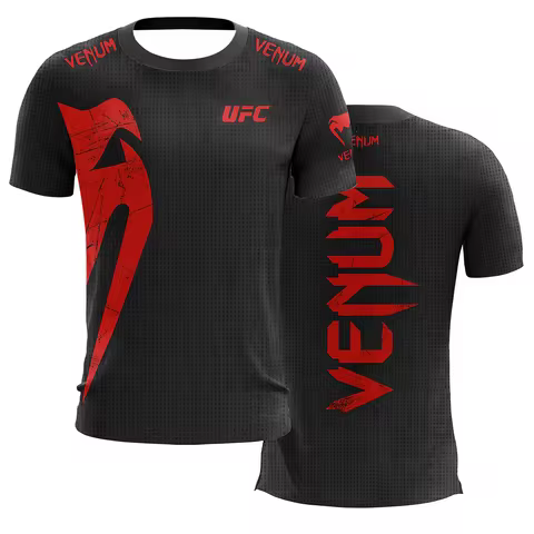 2026 Fashion UFC 3D Printed T Shirt Men Black White Casual O Neck Short Sleeve Gym Boxing Fitness To