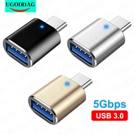 【Be worth】 LED USB 3.0 To Type C Adapter OTG To USB C USB-A To USB Type-C Female Connector For Adapt