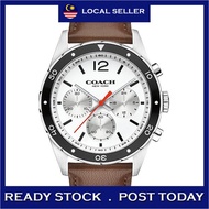 [100% Original & Free Bracelet] Coach SULLIVAN SPORT Chronograph Leather Men Watch Jam Tangan Lelaki