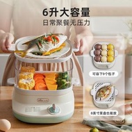 小熊 - 電蒸鍋 6L雙層容量 60分鐘定時 家用迷你早餐蒸包蒸蛋器 電蒸鍋 電蒸籠