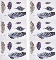 GORGECRAFT 6 Sheet Feather Car Sticker 30PCS Feather Car Rear View Mirror Stickers PVC Self Adhesive Waterproof Vinyl Decals Universal Car Exterior Decorative Accessories for Truck Motorcycle