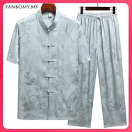 [READY STOCK] samfu man Chinese Traditional Men Short Sleeve Cheongsam Dragon CNY Men Shirt/Samfu唐装 