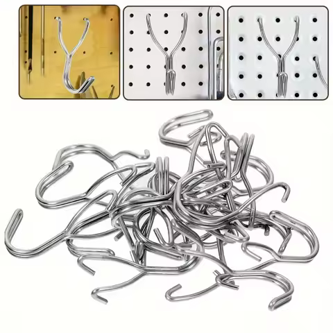 20pcs Stainless Steel Pegboard Hooks, Heavy Duty Pegboard Hooks, Shelving Pegboard Display Hooks, Me
