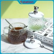 Estation - Aesthetic Glass Mug 450ml Glass Drinking Glass/ Water Bottle Cup Coffee Tea