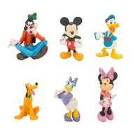 Original Disney 7 Racing Cartoon Minnie Mickey Action Figure Cute Donald Duck Goofy Doll Model Toy C