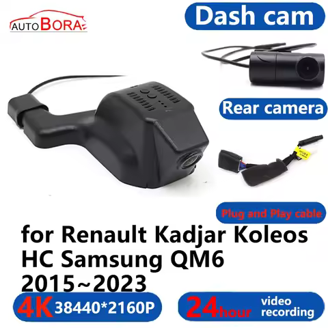 AutoBora 4K Wifi 3840*2160 Car DVR Dash Cam Camera 24H Video Monitor for Renault Kadjar Koleos HC Sa
