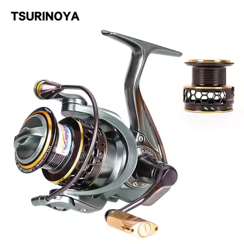 TSURINOYA Spinning Fishing Reel 2 Spool JAGUAR 1000 2000 3000 185g 6KG Max Drag Carbon Carp Saltwate