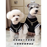 宠物大金链子泰迪比熊柴犬雪纳瑞满钻十字架巴洛克狗项链猫咪项圈Pet Big Gold Chain Teddy Bixie Bear Shiba Dog Schanery  shengjing.my20