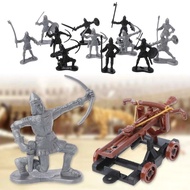 229  14Pcs/set Medieval Knights Toy Catapult Crossbow Soldier Figures Playset Chariot asZ