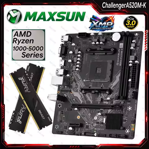 MAXSUN MS-Challenger A520M-K A520 AM4 Motherboard Ryzen 1000 2000 3000 4000 5000 DDR4 32GB A-XMP OC