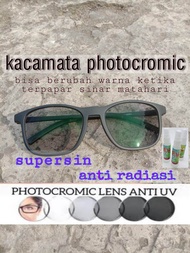 kacamata photocromic anti radiasi min plus normal pria dan wanita