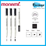 Monami Calligraphy Khat Arabic Jawi Pen (Flat/Chisel Tip - 1.0MM, 2.0MM, 3.0MM) [Per PCS, Black Ink]