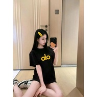 Alo new letter simple loose printed short sleeved T-shirt for both men and women