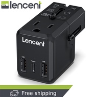 LENCENT All-in-One Charger Universal Travel Adapter with 1 AC Outlet 3X USB International Power Conv
